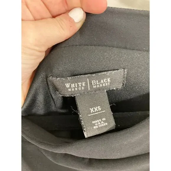 White House Black Market Oversized Black Tunic Wrap Dress XXS - Picture 4 of 6